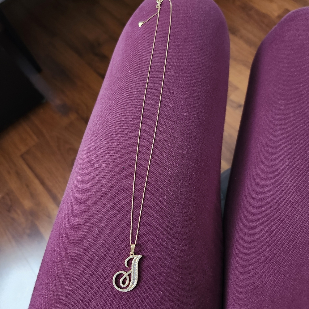 Elegant Gold Initial Pendant Necklace - Picture 2 of 5